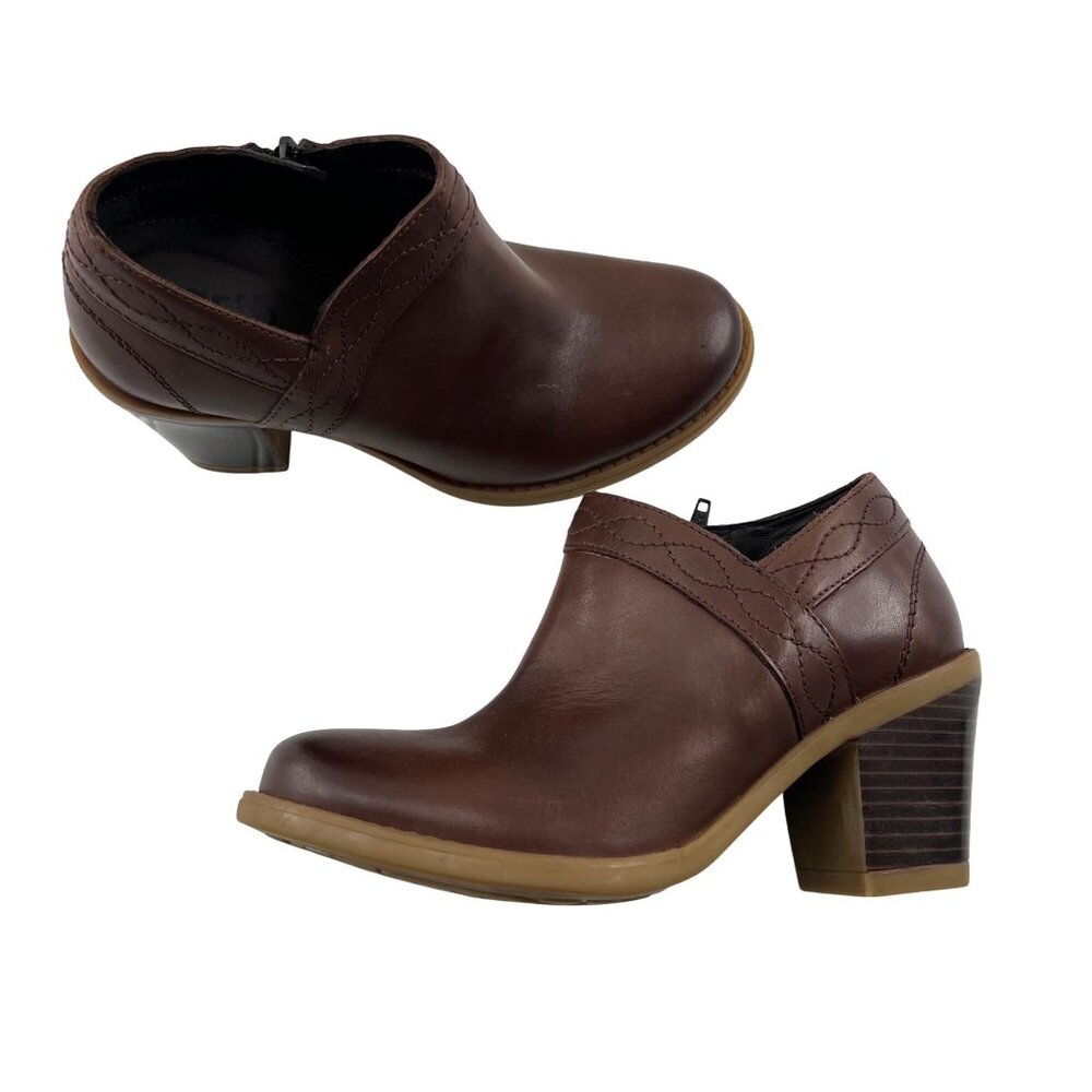 Earth Womens Heeled Ankle Booties Size 7.5 Mahogany‎ Brown